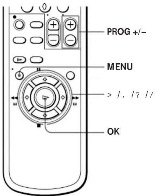 PROG +/- MENU > /. /? // OK