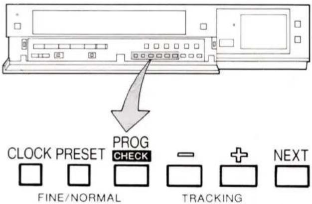 CLOCK PRESET PROG CHECK FINE/NORMAL - + TRACKING NEXT