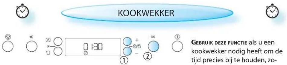 KOOKWEKKER GEBRUIK DEZE FUNCTIE als u een kookwekker nodig heeft om de tijd precies bij te houden, zo-