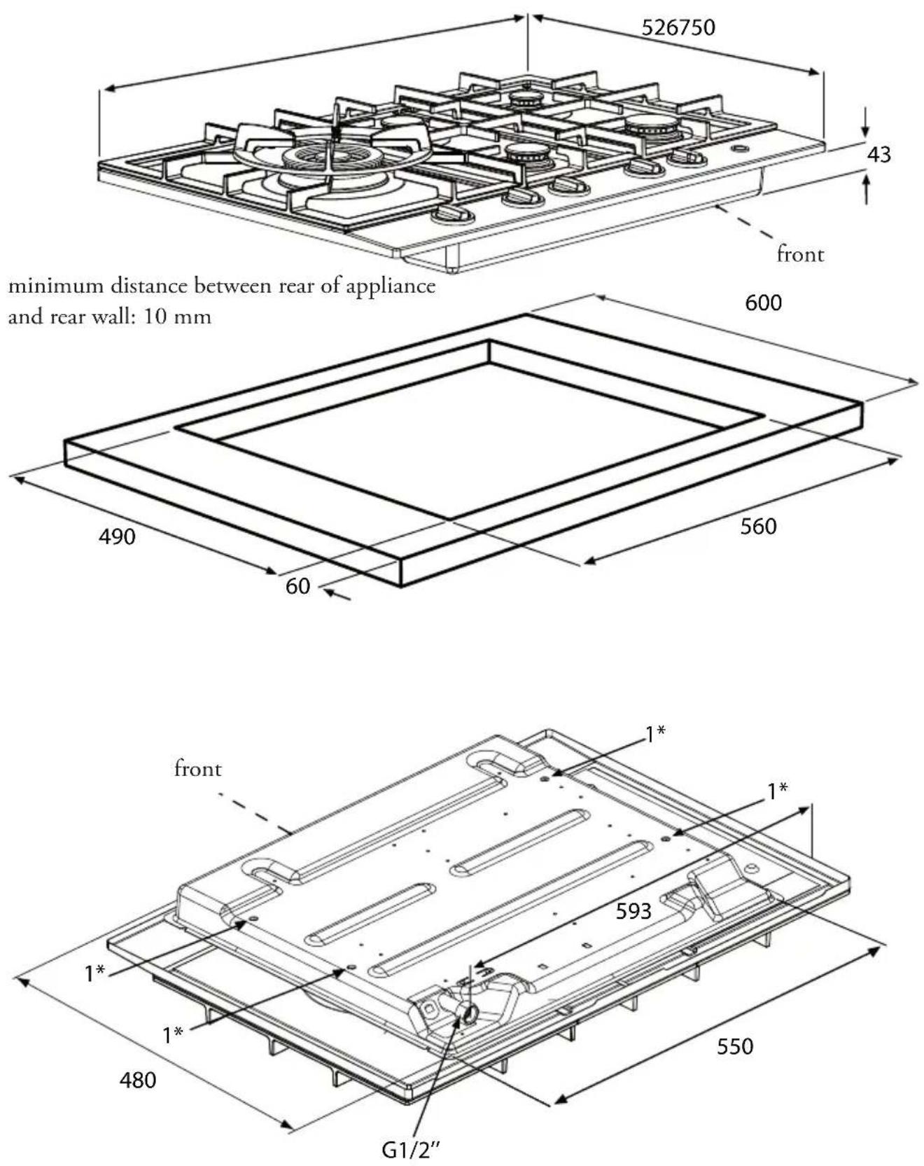 Atag HG77C - Building in dimensions HG7711B/C - 1