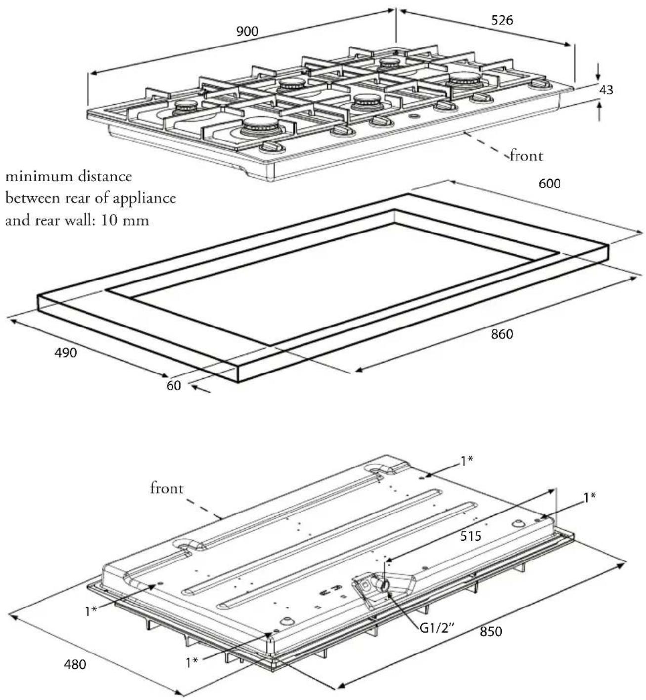 Atag HG77C - Building in dimensions HG92..B/C - 1