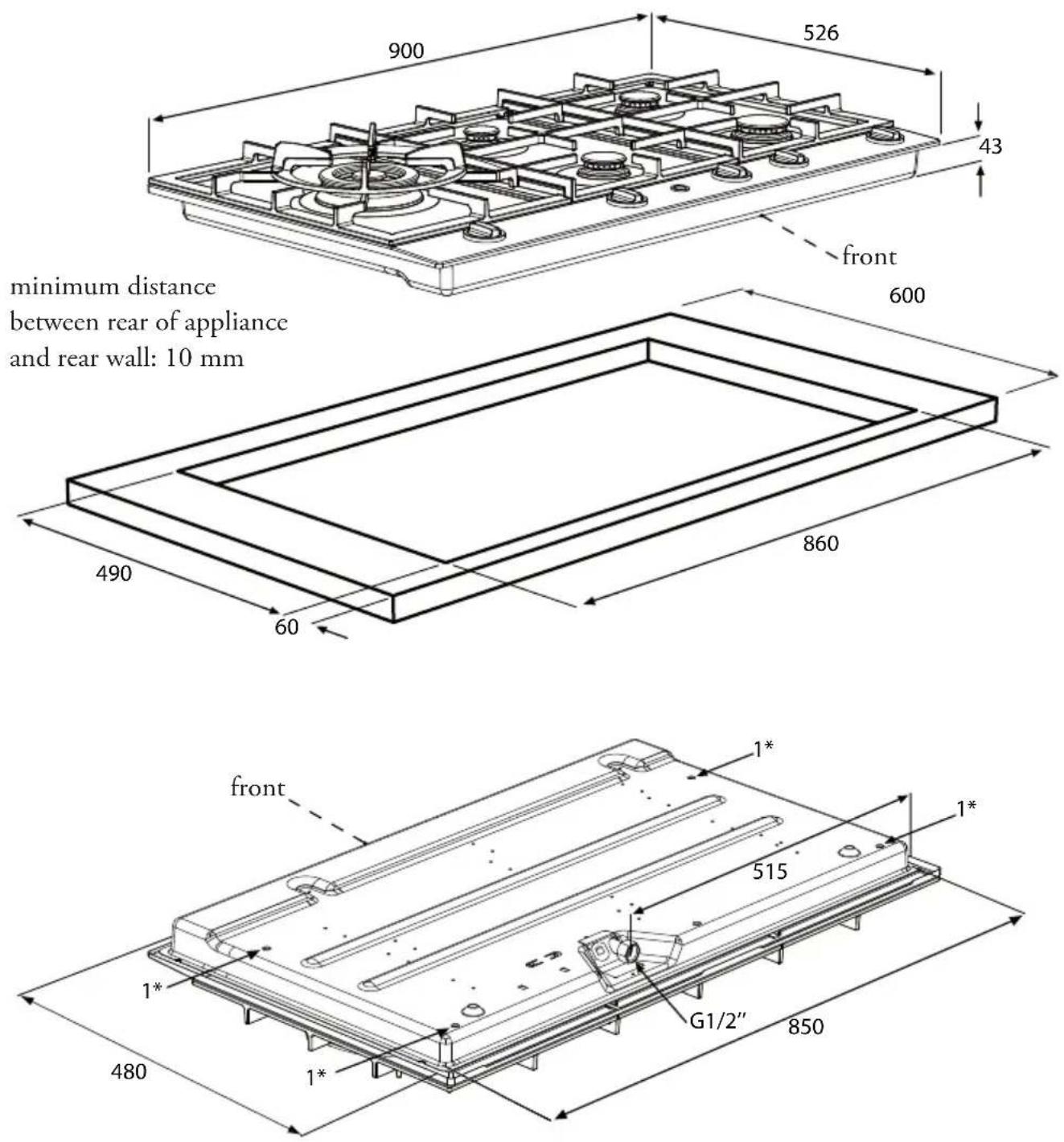 Atag HG77C - Building in dimensions HG97..B/C - 1
