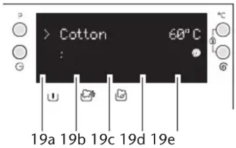 > Cotton 60°C : 19a 19b 19c 19d 19e