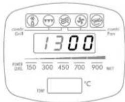condi Grill condi Fan 1300 POWER GWR 150 300 450 700 900 NET TUR °C
