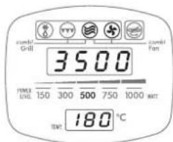 condi G-ill condi Fan 3500 POWER LEVEL 150 300 500 750 1000 W/AT TEMP: 180 °C