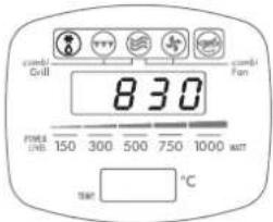combi Grill 830 combi Fan POWER LIVE 150 300 500 750 1000 WATT TMT °C