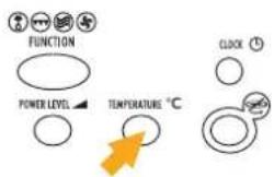 FUNCTION POWER LEVEL TEMPERATURE °C CLOCK