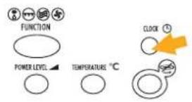 FUNCTION POWER LEVEL TEMPERATURE °C CLOCK