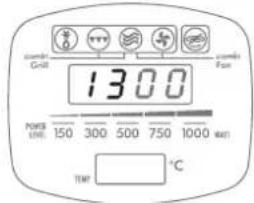 combi Grill 13.00 combi Fan POWER LINE: 150 300 500 750 1000 min TEMP °C