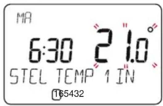 MA 6:30 21.0° STEL TEMP 1 IN 165432