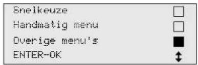 Snelkeuze Handmatig menu Overige menu's ENTER-OK