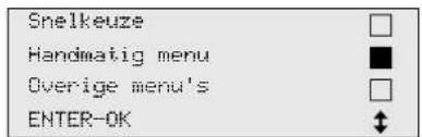 Snelkeuze Handmatig menu Overige menu's ENTER-OK