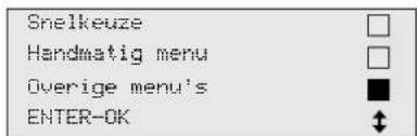 Snelkeuze Handmatig menu Overige menu's ENTER-OK