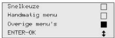 Snelkeuze Handmatig menu Overige menu's ENTER-OK