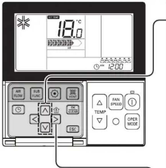 LG UB21 - Standaardbediening – temperatuurinstelling/kamertemperatuur controleren - 1
