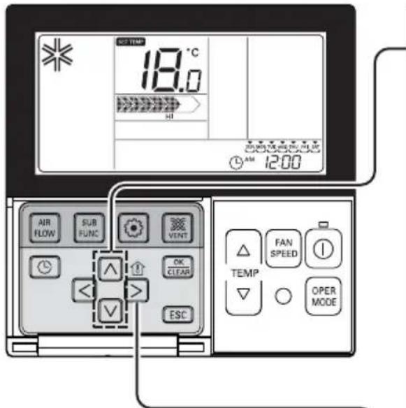 LG CT36 - Standaardbediening – temperatuurinstelling/kamertemperatuur controleren - 1