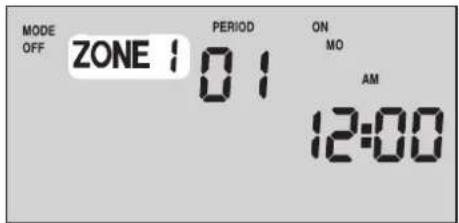 MODE OFF ZONE 1 01 PERIOD ON MO AM 12:00