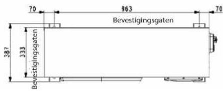 70 963 70 Bevestigingsgaten 387 333 Bevestigingsgaten