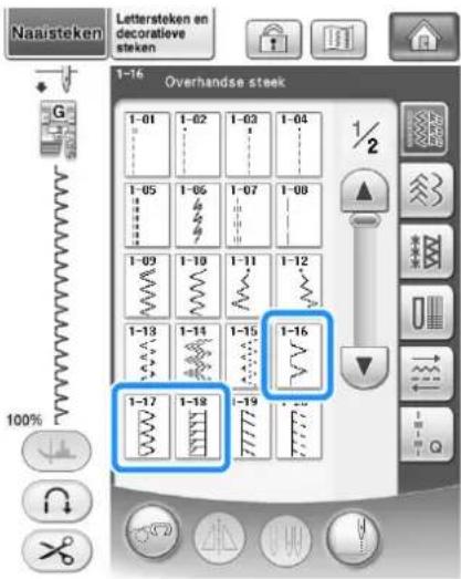 BROTHER Innov-is 1e - Kies een steek en bevestig persvoet "G". - 1