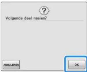 BROTHER Innov-is 1e - Wanneer het borduren is afgelopen, verschijnt het volgende scherm. Druk op OK . - 1