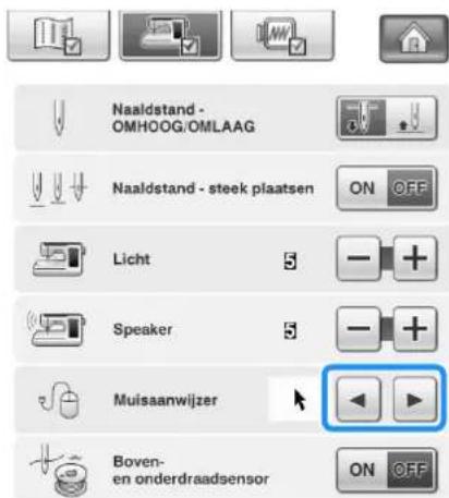 BROTHER Innov-is 1e - Met en kiest u de aanwijzervorm uit de drie beschikbare opties ( ,en ▶). - 1