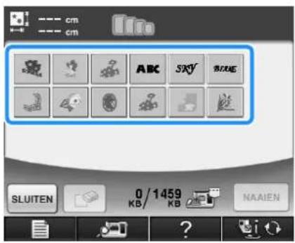 BROTHER Innov-is 1e - Druk op de toets van het borduurpatroon dat u wilt ophalen. - 1