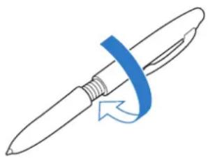 BROTHER Innov-is 1e - Schroef de bovenhuls van de tabletpen los. - 1