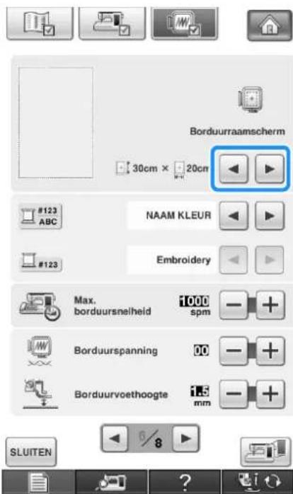 BROTHER Innov-is 1e - In het "Borduurraamscherm" wijzigt u met - 1