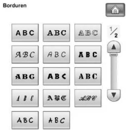 BROTHER Innov-is 1e - Druk op de toets van het lettertype dat u wilt borduren. - 1