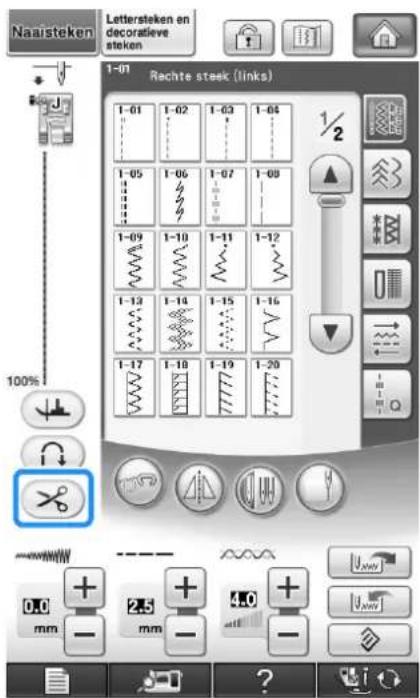 BROTHER Innov-is 1e - Druk op om de functie Automatisch draadknippen in te stellen. - 1