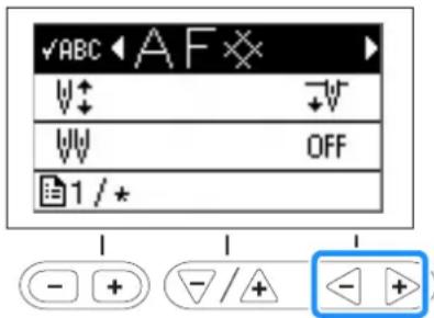 BROTHER F72 - Druk op “-” of “+” en bevestig het patroon. - 1
