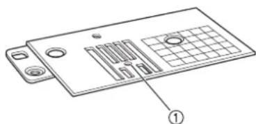 BROTHER F52 - Bevestig de steekplaat voor rechte steken (optioneel bij sommige modellen). - 1