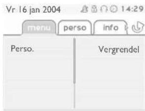 Vr 16 jan 2004 menu Perso info Perso. Vergrendel