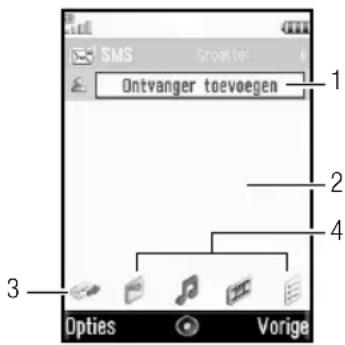 SMS Oontvanger toevoegen 1 2 3 Dpties Vorige