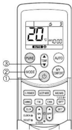 20°C AUTO + PURE TEMP AUTO MODE MY COMFORT IN POWER SLEEP RED MEMO CABBING FIX FAN OFF CLUB ON SET CLOCK RESET CLOCK