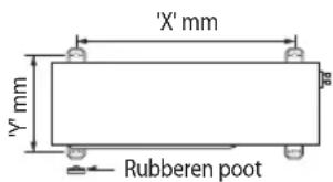 'X' mm Y' mm Rubberen pool