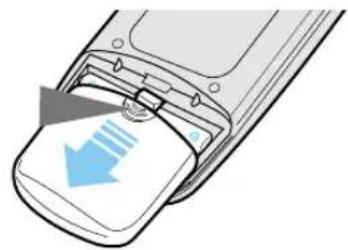 SAMSUNG AQ18A1 - Batterijen afstandsbediening plaatsen - 1