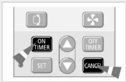 ON TIMER SET OFF TIMER CANCEL