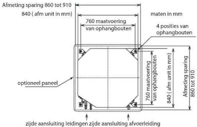 HISENSE AUC-24 - Sparing in verlaagd plafond en ophangbouten. - 1