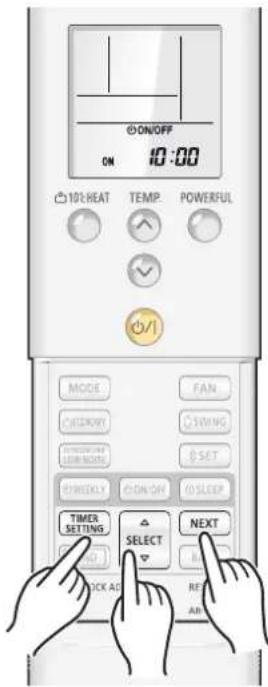 Fuji Electric AOYG9LTC - Gebruik van de ON TIMER of de OFF TIMER - 1