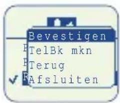 Bevestigen TelBk mkn Terug Afsluiten