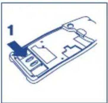 ALCATEL One Touch 500 - SIM-kaart plaatsen - 1