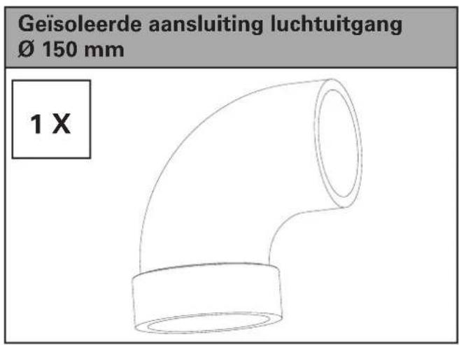 Geïsoleerde aansluiting luchtuitgang Ø 150 mm 1 X