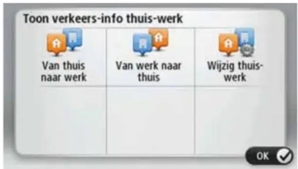 Toon verkeers-info thuis-werk Van thuis naar werk Van werk naar thuis Wijzig thuis- werk
