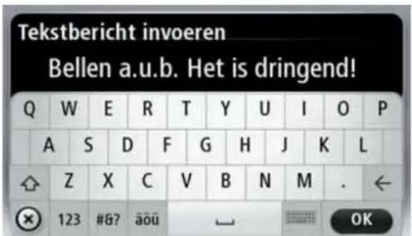 Tekstbericht invoeren Bellen a.u.b. Het is dringend! Q W E R T Y U I O P A S D F G H J K L Z X C V B N M . 123 #&? äöü OK
