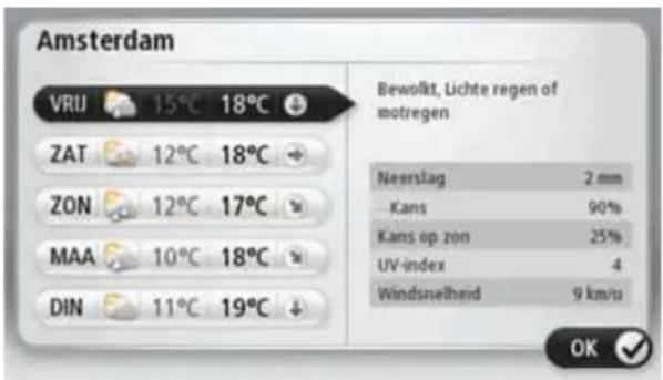 Amsterdam VRU 15°C 18°C ZAT 12°C 18°C ZON 12°C 17°C MAA 10°C 18°C DIN 11°C 19°C Bewolkt, Lichte regen of motregen Neerslag 2 mm Kans 90% Kans op zon 25% UV-index 4 Windsnelheid 9 km/u OK ✓