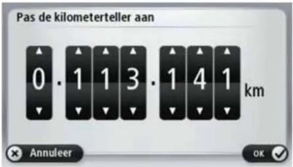 Pas de kilometerteller aan 0 · 1 1 3 · 1 4 1 km × Annuleer OK ✓