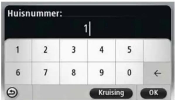 Huisnummer: 1 1 2 3 4 5 6 7 8 9 0 ← Kruising OK