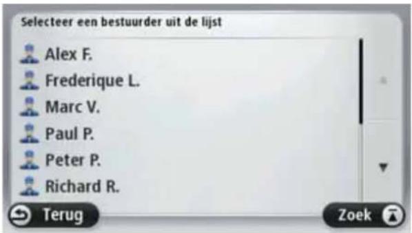 Selecteer een bestuurder uit de lijst Alex F. Frederique L. Marc V. Paul P. Peter P. Richard R. Terug Zoek