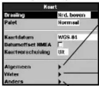 Kaert Dræling Nrd. boven Palet Normal Kaartdatum WGS 84 Datumoffset HMEA Kaartverschuiving Uit Algemeen Waters Anders
